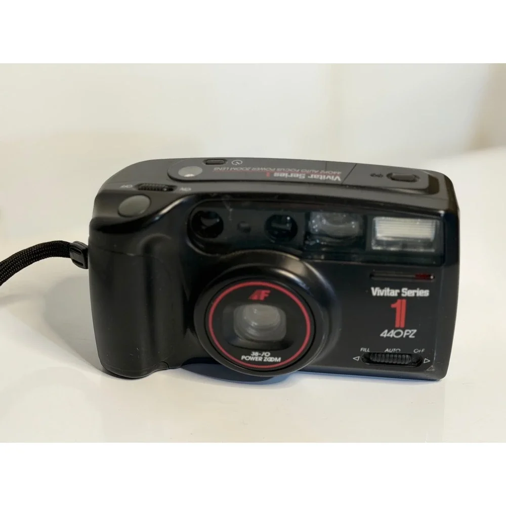 VTG Vivitar Series 1 440PZ Camera Black 35mm Film 38-70mm Power Zoom AF AS IS
